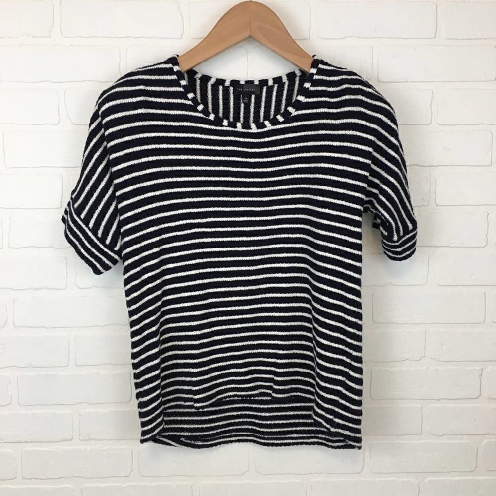 The Limited Striped Knit Short Sleeve Top